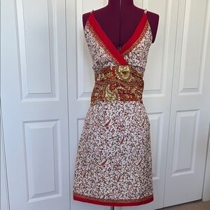 Red and White Floral Boutique Dress